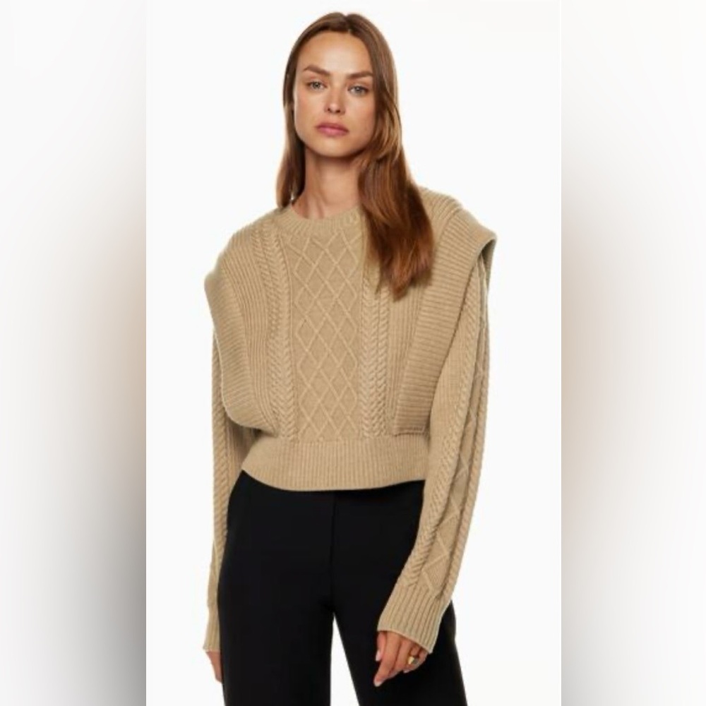 Aritzia Babaton Seek merino wool Sweater, camel, size small